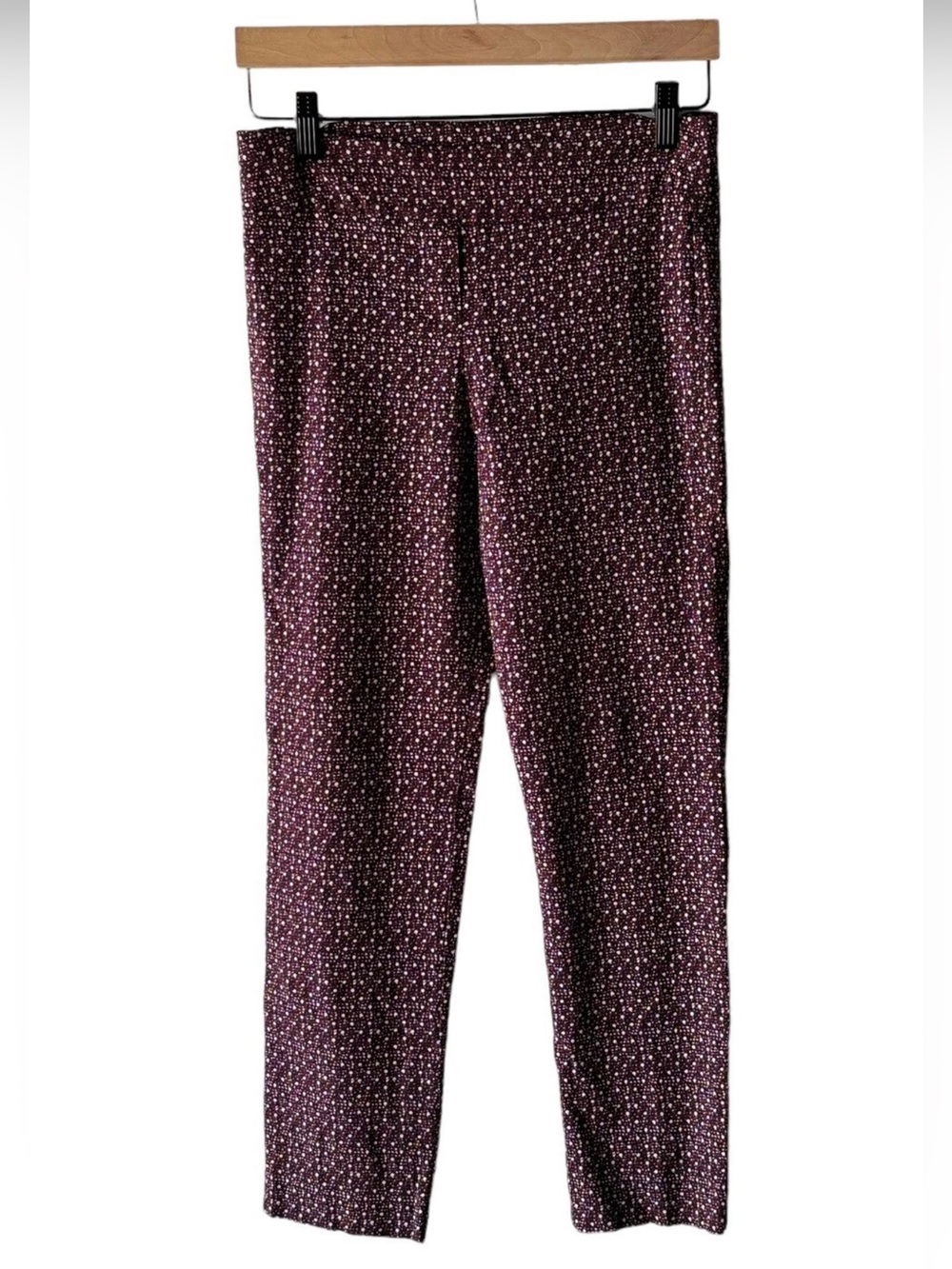 Erica Taylor for Stitch Fix Burgundy Dot Print Stretch Leggings Sz(L)